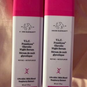 Drunk Elephant T.L.C. Framboos Glycolic Night Serum - Pink and White